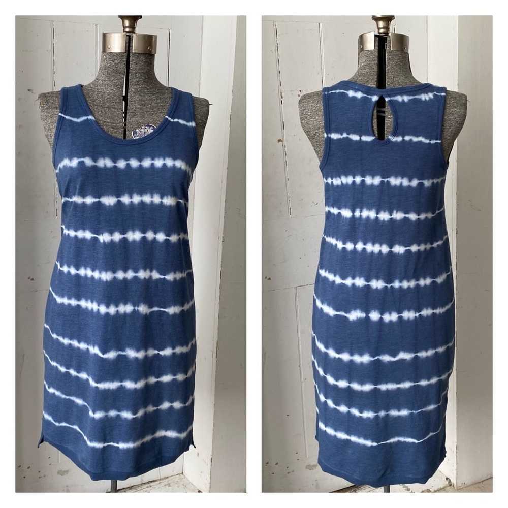 Sonoma Blue and White Tie-Dye Midi Dress